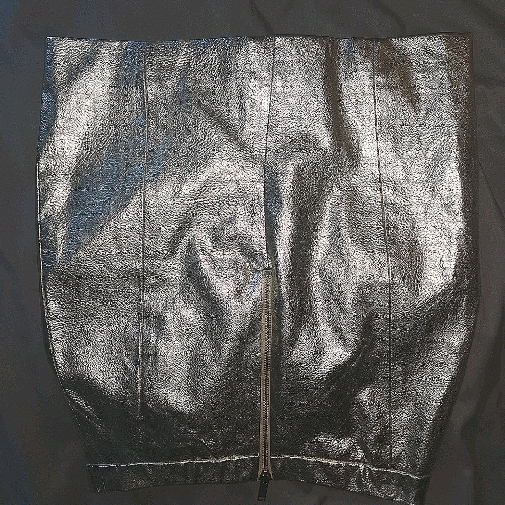 Gold chrome pencil skirt
